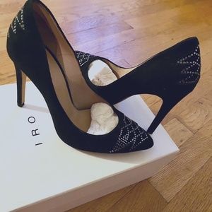 IRO black pumps, suede, high heels, size 8, new